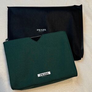 Prada Dark Green Toiletry Bag for Men